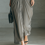 Zahara | Rochie lungă plisată cu curea