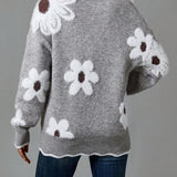 Thea | Pulover floral elegant cu decolteu în V