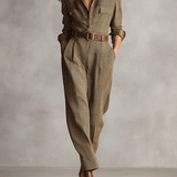 Celia | Salopetă cu Carouri și Detalii Sofisticate