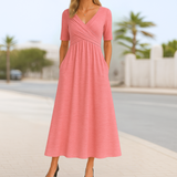 Mona | Rochie Maxi care Accentuează Figura cu Buzunare