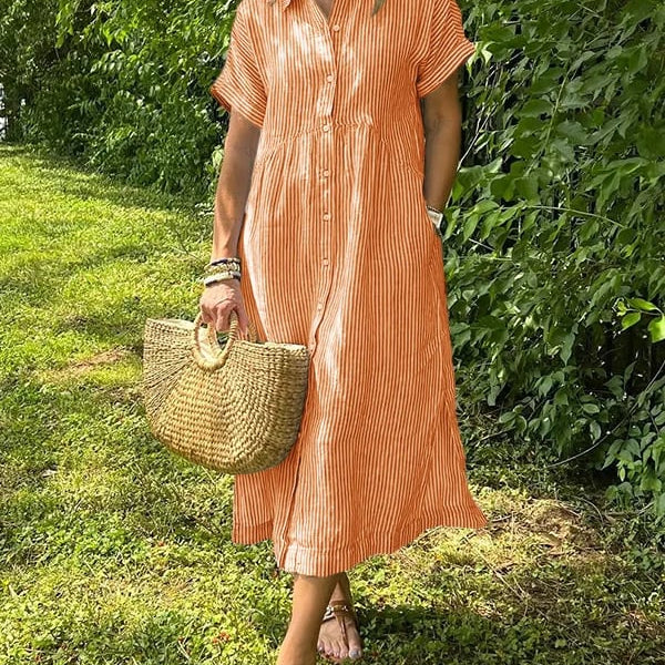 Mia | Rochie Elegantă cu Dungi