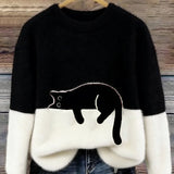 Luna | Hanorac pentru femei cu imprimeu cu pisică