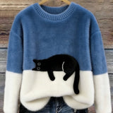 Luna | Hanorac pentru femei cu imprimeu cu pisică