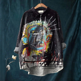 Bianca – Cămașă din in cu imprimeu