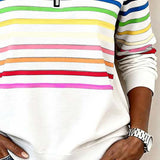 Vienna – Bluza cu fermoar și dungi în culorile curcubeului