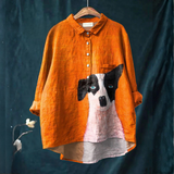 Alessia – Camasa din in cu imprimeu