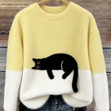 Luna | Hanorac pentru femei cu imprimeu cu pisică