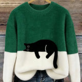 Luna | Hanorac pentru femei cu imprimeu cu pisică