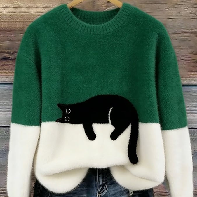 Luna | Hanorac pentru femei cu imprimeu de pisică