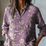 Alba – Cămașă din in cu imprimeu