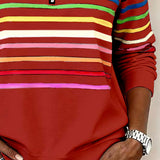 Vienna – Bluza cu fermoar și dungi în culorile curcubeului