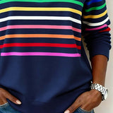 Vienna – Bluza cu fermoar și dungi în culorile curcubeului