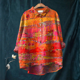 Vanessa – Cămașă din in cu imprimeu