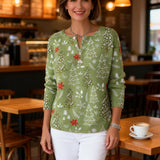 Edith | Pulover de Crăciun cu Nasturi