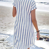 Lillian | Rochie Elegantă cu Dungi și Decolteu în V