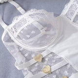 Léna™ | Set Lenjerie Inimă din Plasă