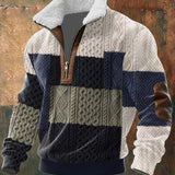 ROBERT™ | PULOVER CU ZIP ȘI GOL MONTAT DIN FUR