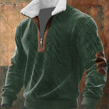 GABRIEL™ | PULOVER CU FERMUAR ȘI GULER CĂPTUȘIT