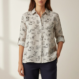 Patrizia – Cămașă din in cu imprimeu