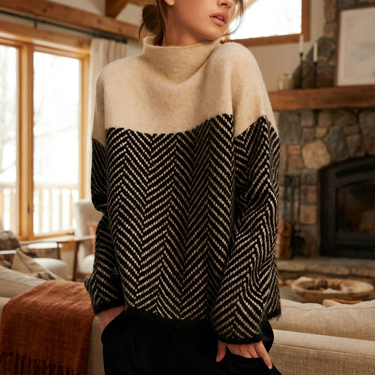 NORAH™ | Pulover Elegant cu Guler Înalt