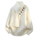 Ariane – Pulover elegant tricotat cu guler tip eșarfă