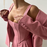 Dolce™ - Set de trei piese cu blazer cu dublă închidere