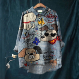 Francesca – Cămașă din in cu imprimeu