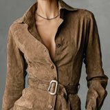 Alba | Rochie midi cu mânecă lungă