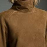 Beli | Rochie mini lejeră din ante cu guler înalt