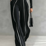 Emma | Set elegant din două piese cu guler înalt și pantaloni largi