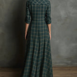 Valentina | Rochie lungă în carouri