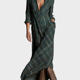 Valentina | Rochie lungă în carouri