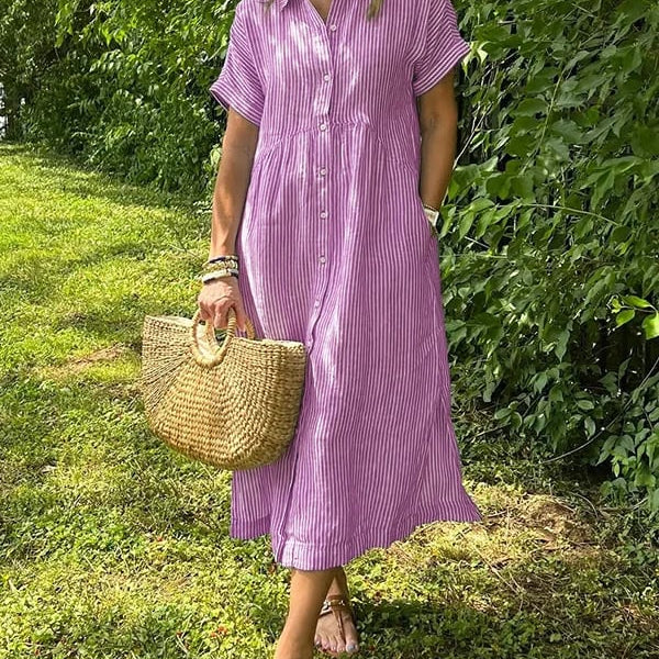 Mia | Rochie Elegantă cu Dungi