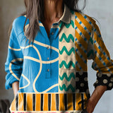 Nicoletta – Cămașă din in cu imprimeu