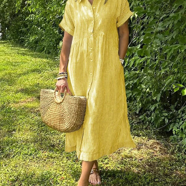 Mia | Rochie Elegantă cu Dungi