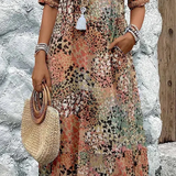 Sofía | Rochie Midi Florală Elegantă cu Acoperire pentru Abdomen