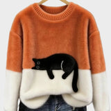 Luna | Hanorac pentru femei cu imprimeu cu pisică