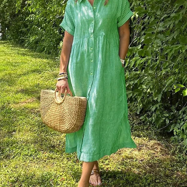 Mia | Rochie Elegantă cu Dungi