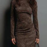 Lorena | Rochie midi largă maro