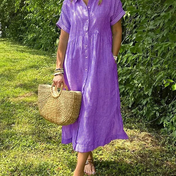 Mia | Rochie Elegantă cu Dungi