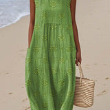 Bianca | Rochie Lungă Imprimată cu Acoperire pentru Abdomen