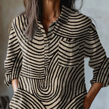 Adelina – Cămașă din in cu imprimeu