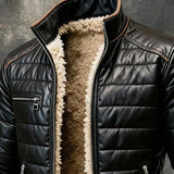 Alex | Jachetă matlasată neagră cu căptușeală Sherpa